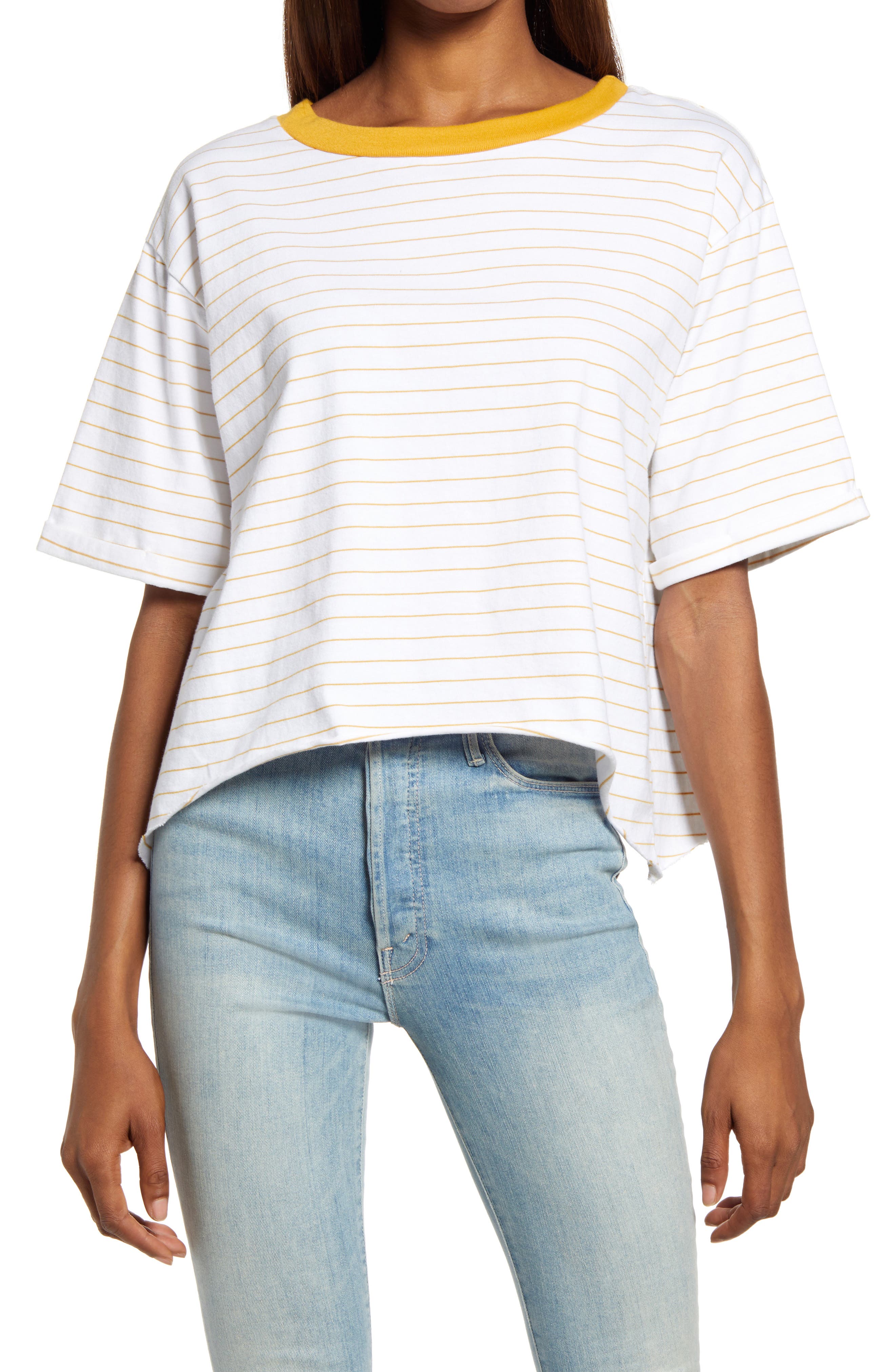 Treasure & Bond Stripe Shark Bite T-Shirt (Women) | Nordstromrack