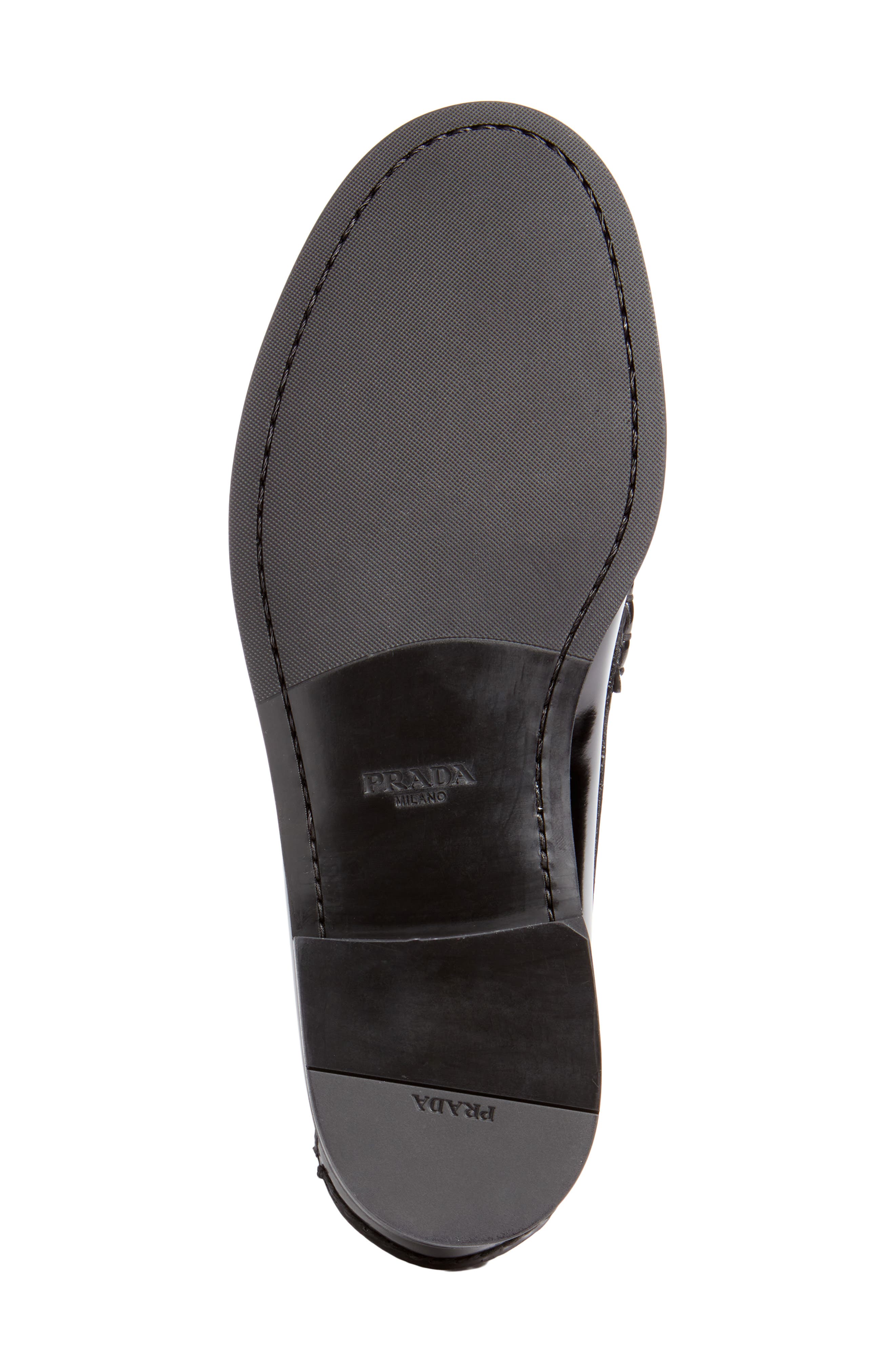 Prada Spazzalato Penny Loafer, Alternate, color, Nero