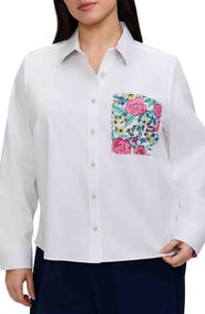 Foxcroft Jodie Cotton Blend Button-Up Shirt