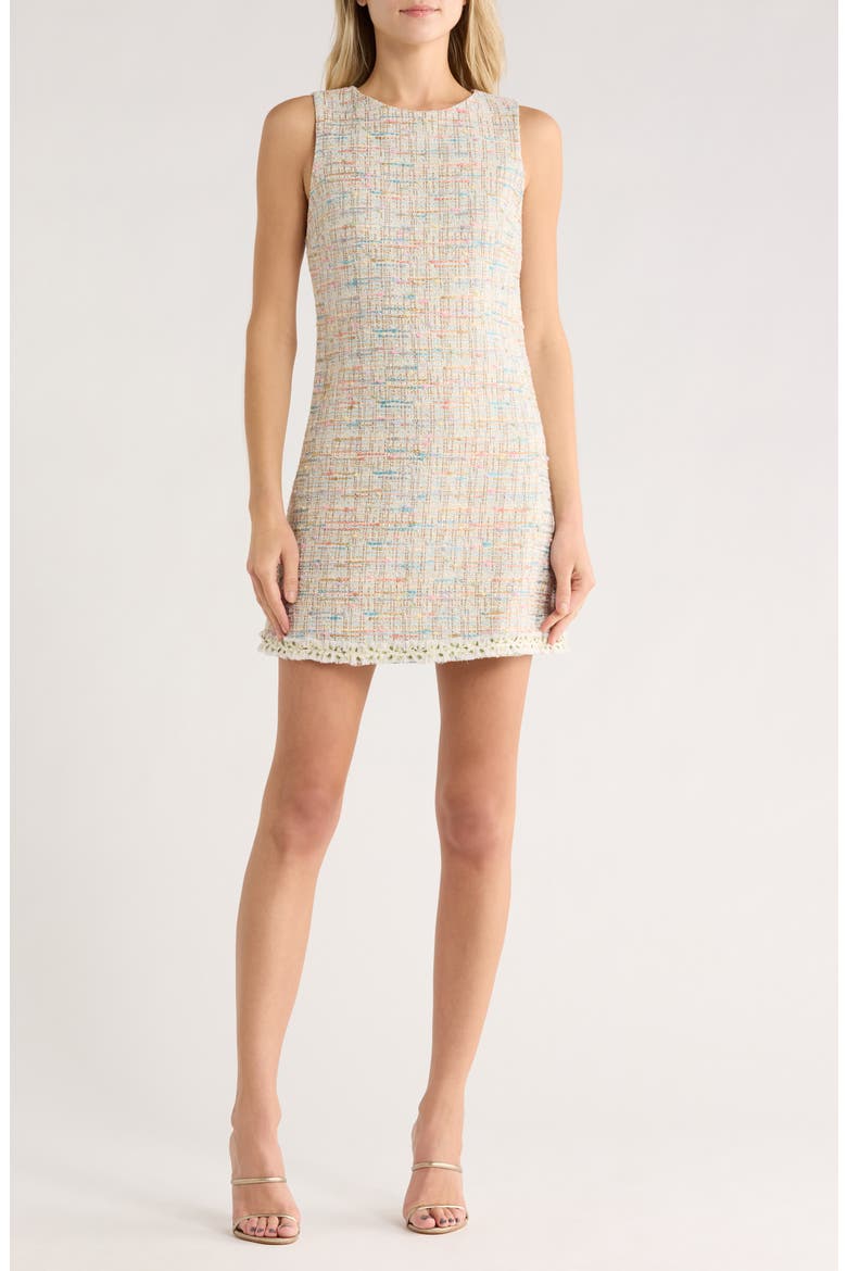 Clyde Tweed A-Line Shift Dress, Main, color, OFF WHITE MULTI