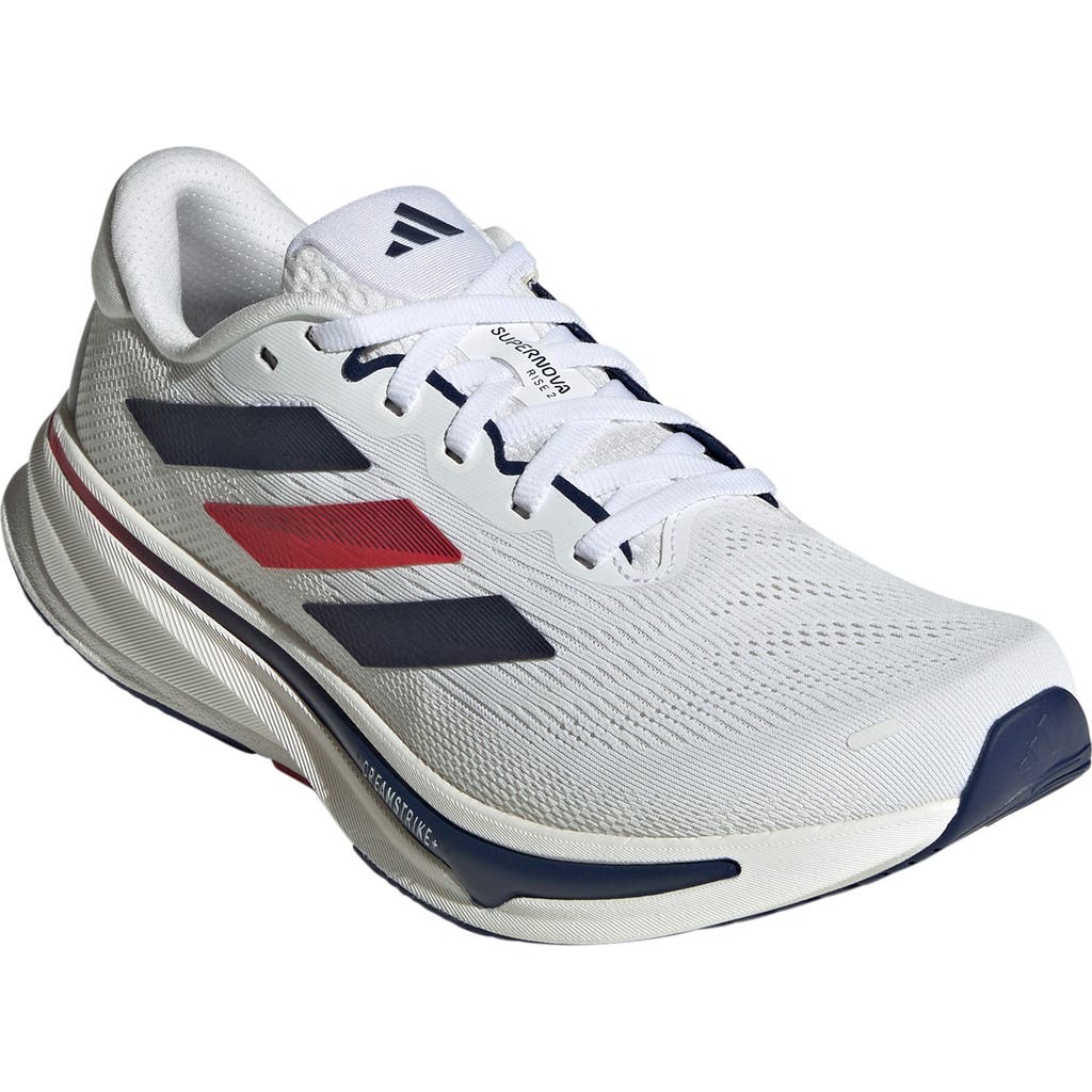 Adidas Originals Adidas Supernova Rise 2 Running Shoe In White/dark Blue/pure Ruby