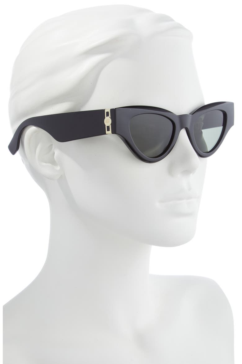 Fanplastico 50mm Small Cat Eye Sunglasses, Alternate, color, BLACK