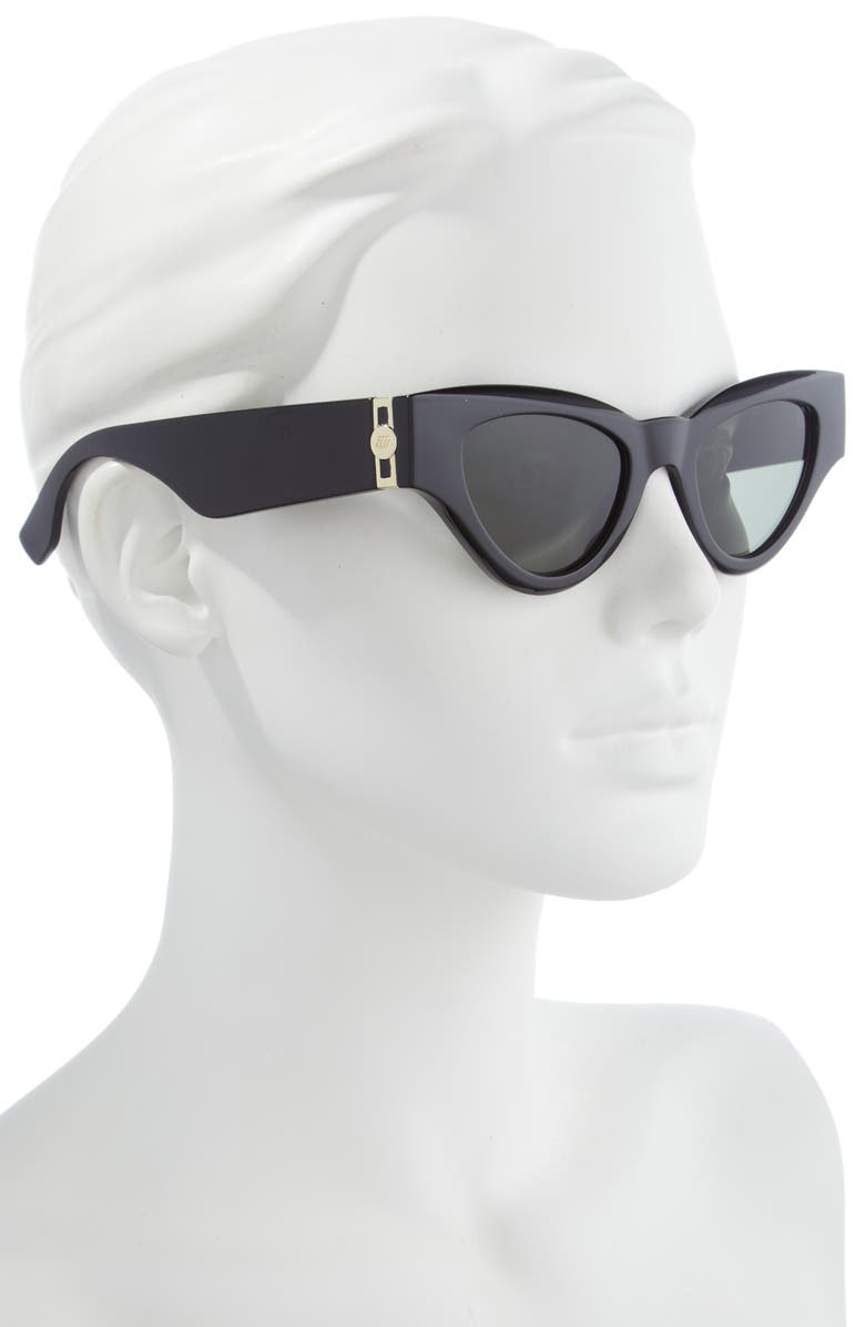 Le Specs Fanplastico 50mm Small Cat Eye Sunglasses, Alternate, color, Black