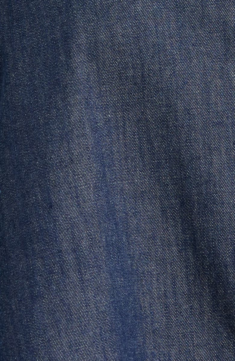 Eileen Fisher Button Front Denim Shirt, Alternate, color, Dark Indigo