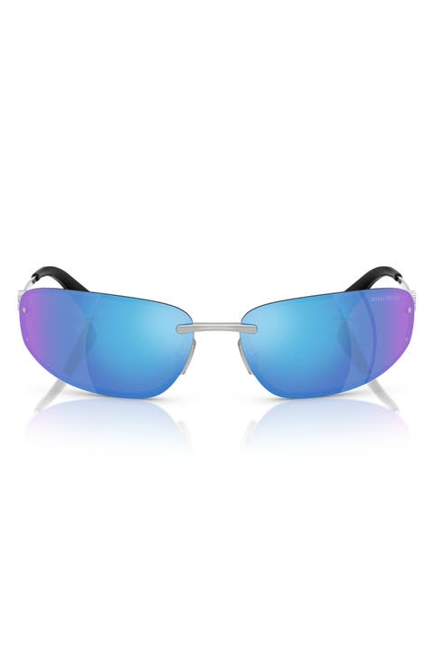 69mm Oversize Oval Sunglasses