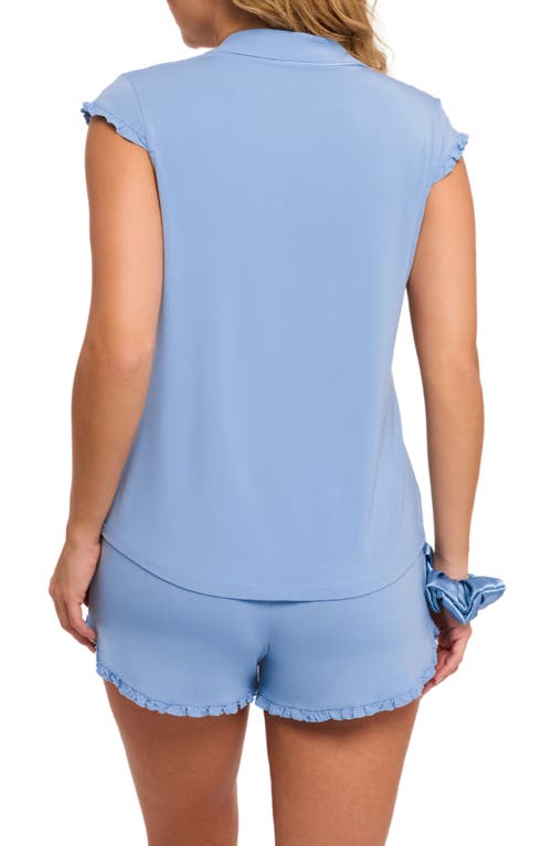 Fleur't Short Pajamas & Scrunchie Set In Bluebell