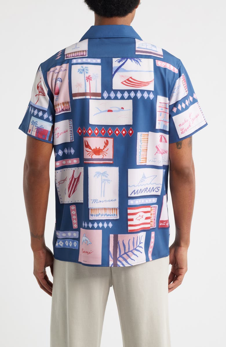 MAVRANS Match Box Graphic Camp Shirt, Alternate, color, Blue