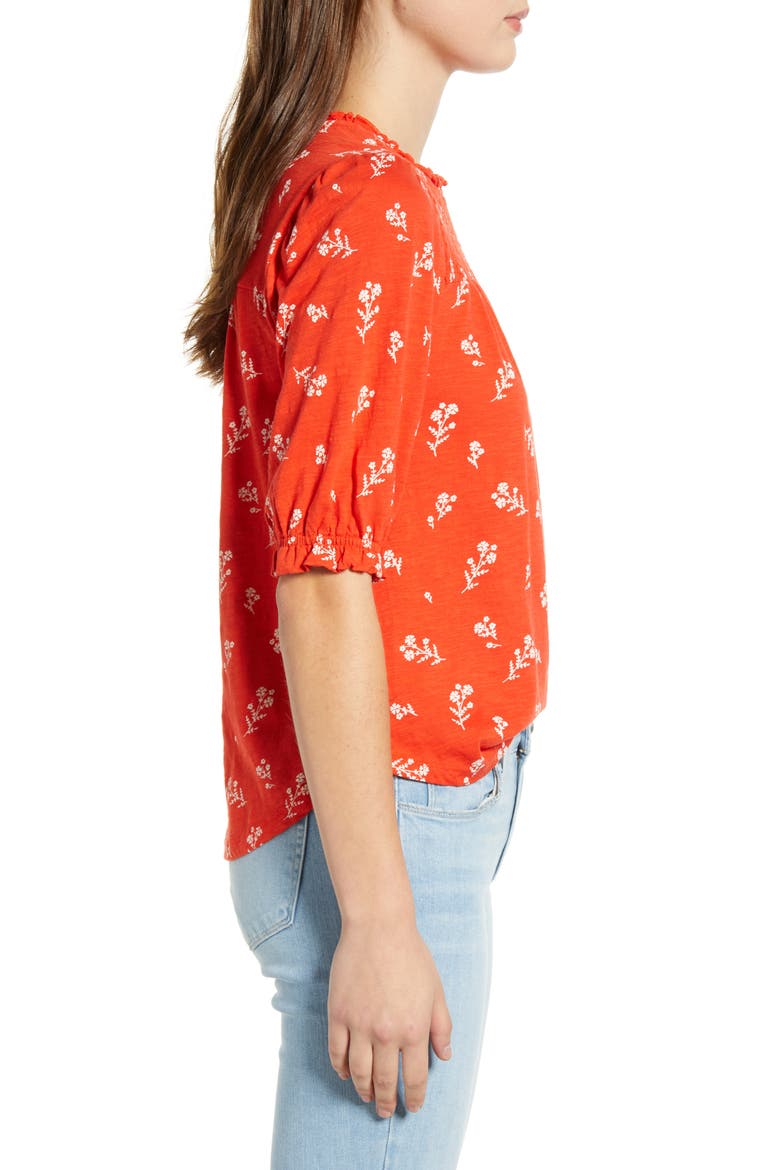 Smocked Yoke Top, Alternate, color, RED MULTI