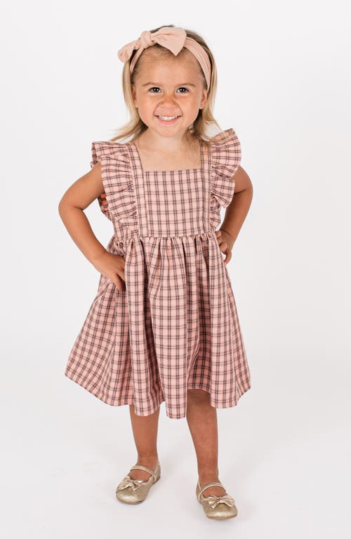 Popatu Check Ruffle Dress in Red/White 