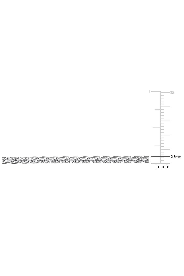 Diamond Cut Rope Chain Necklace, 2.30mm, Alternate, color, SILVER