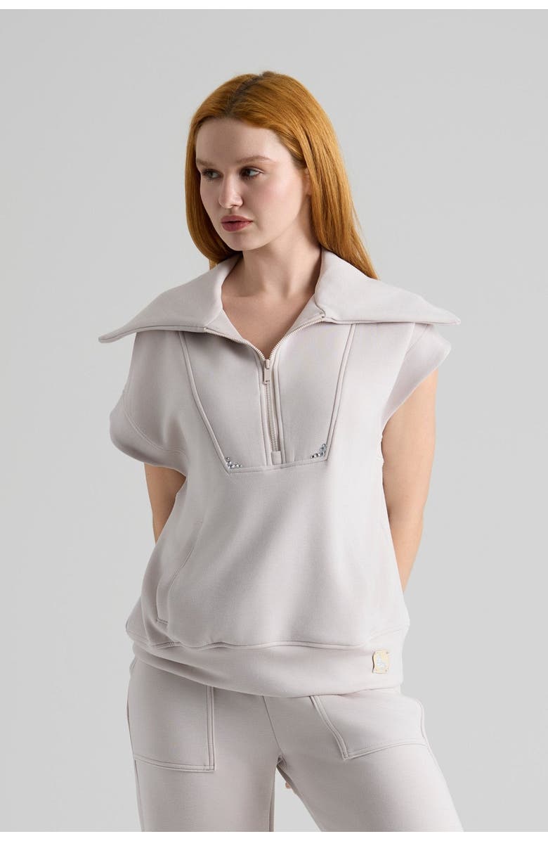 Le Fafo Ivana Short Sleeve Top, Main, color, Beige