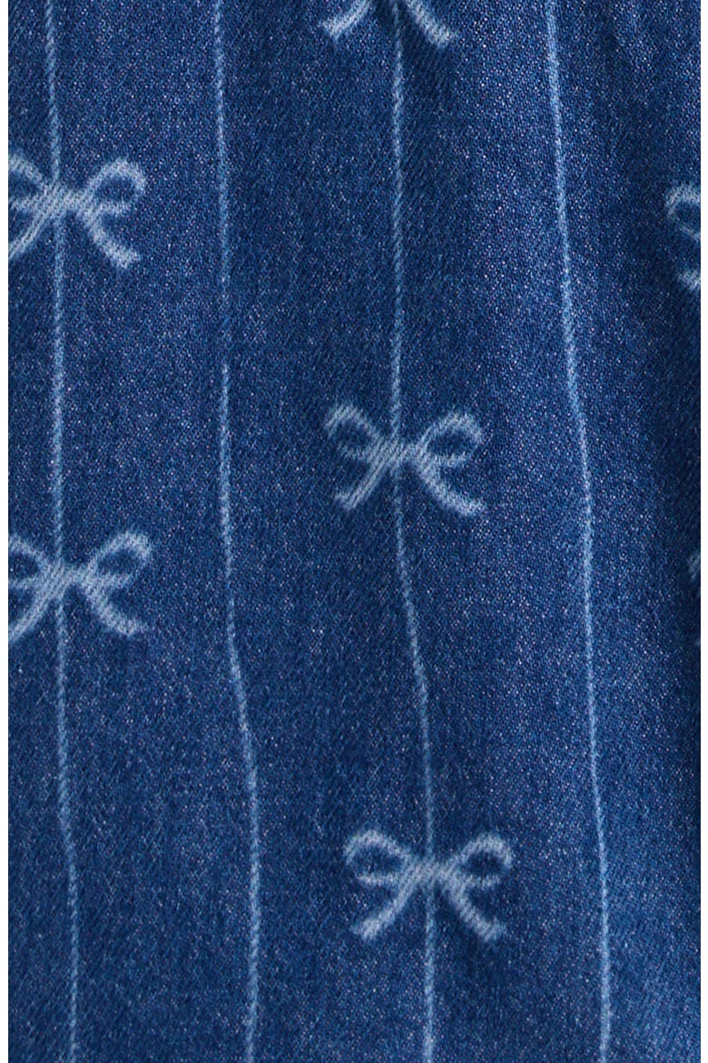 Kids' Bow Pattern Denim Overalls, Alternate, color, BLUE