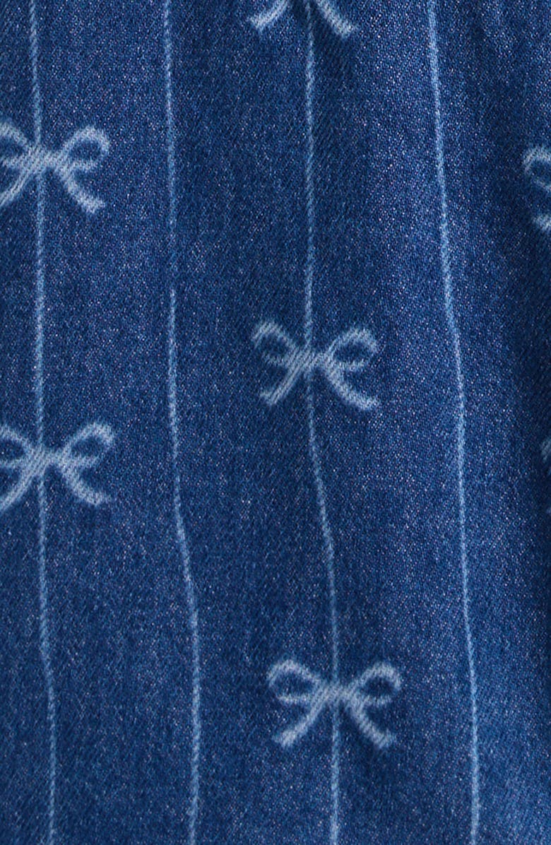 NEXT Kids' Bow Pattern Denim Overalls, Alternate, color, Blue