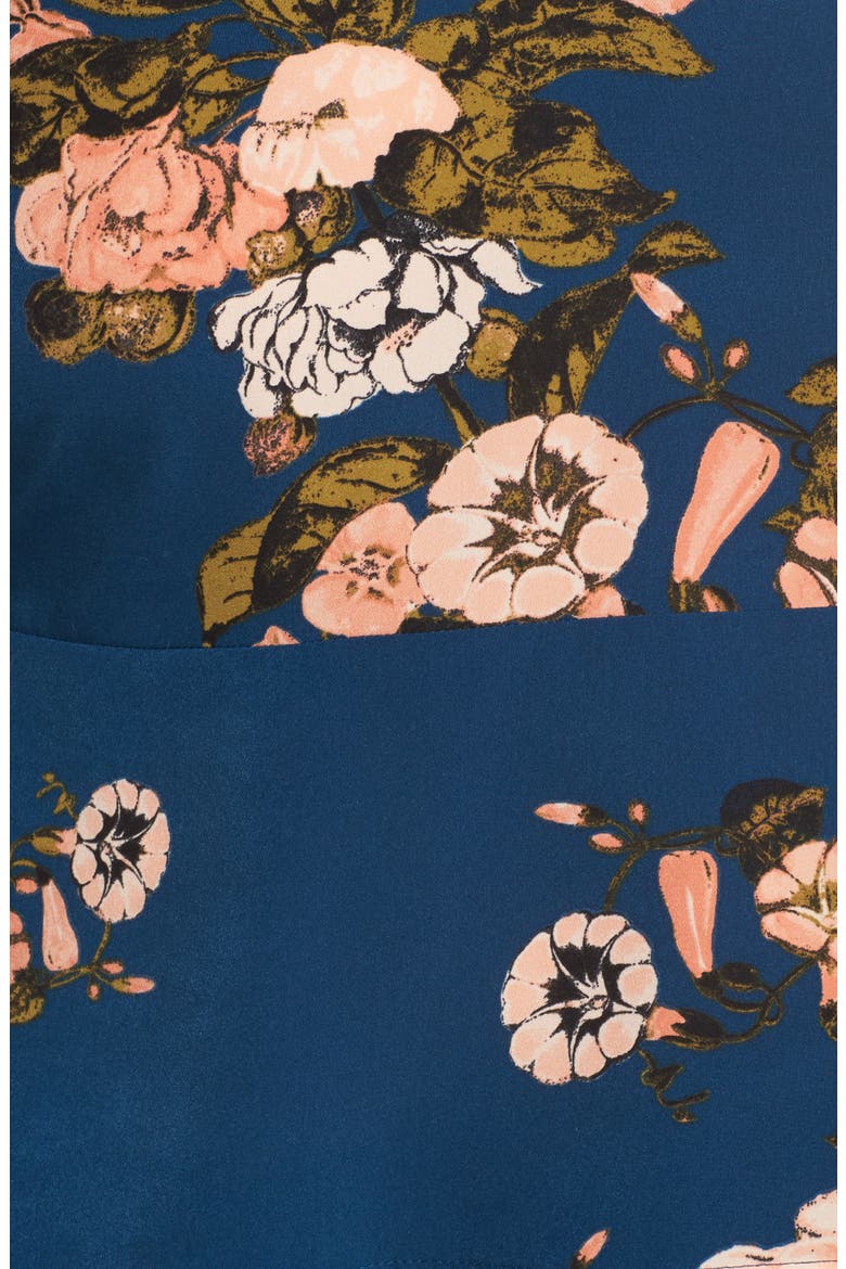 Pleated Sleeve Blouse, Alternate, color, BLUE AURORA TONAL FLORAL