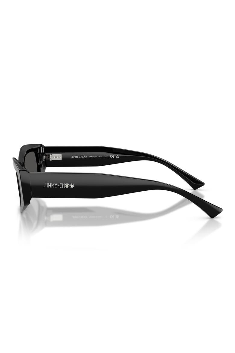 53mm Irregular Sunglasses, Alternate, color, BLACK / DARK GREY