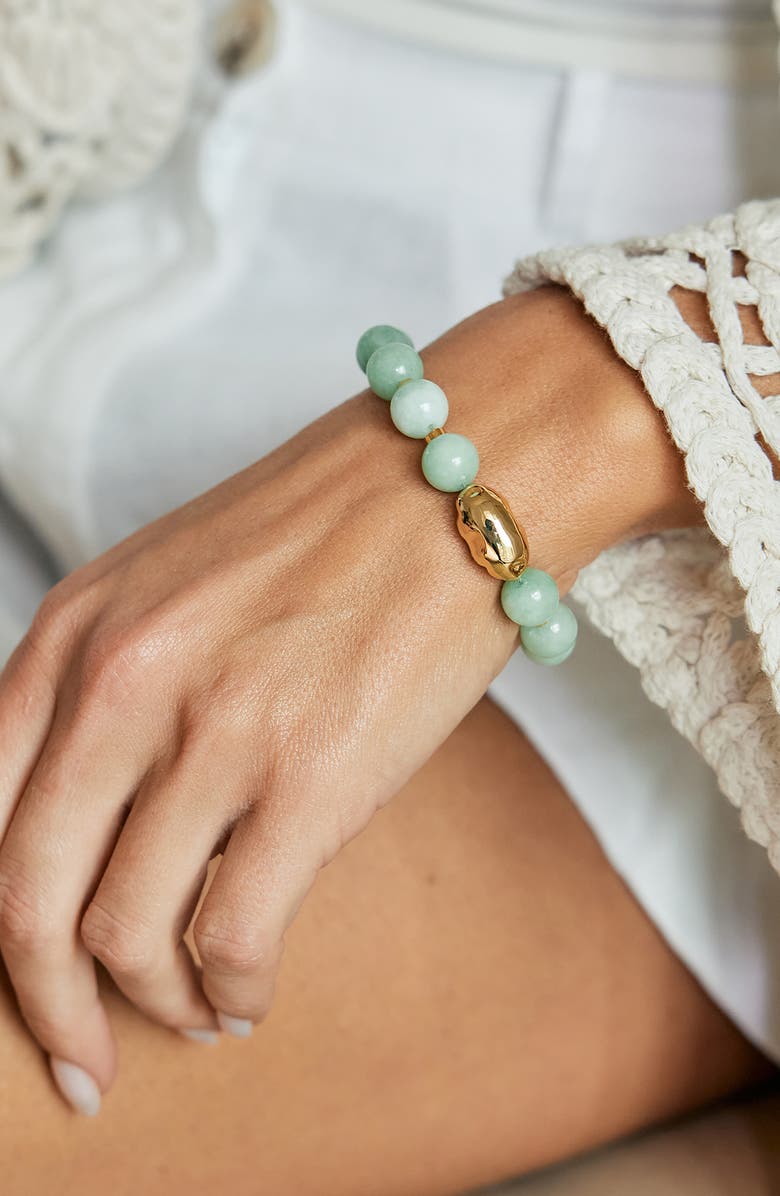 Brook and York Cora Beaded Jade Bracelet, Alternate, color, Gold/ Jade