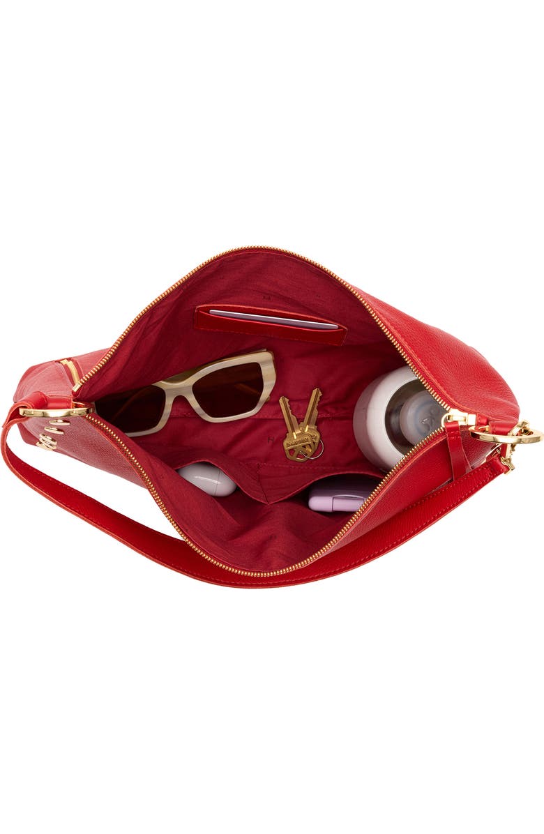 HAMMITT Large Kyle Leather Shoulder Bag, Alternate, color, Chili Red/ Gold