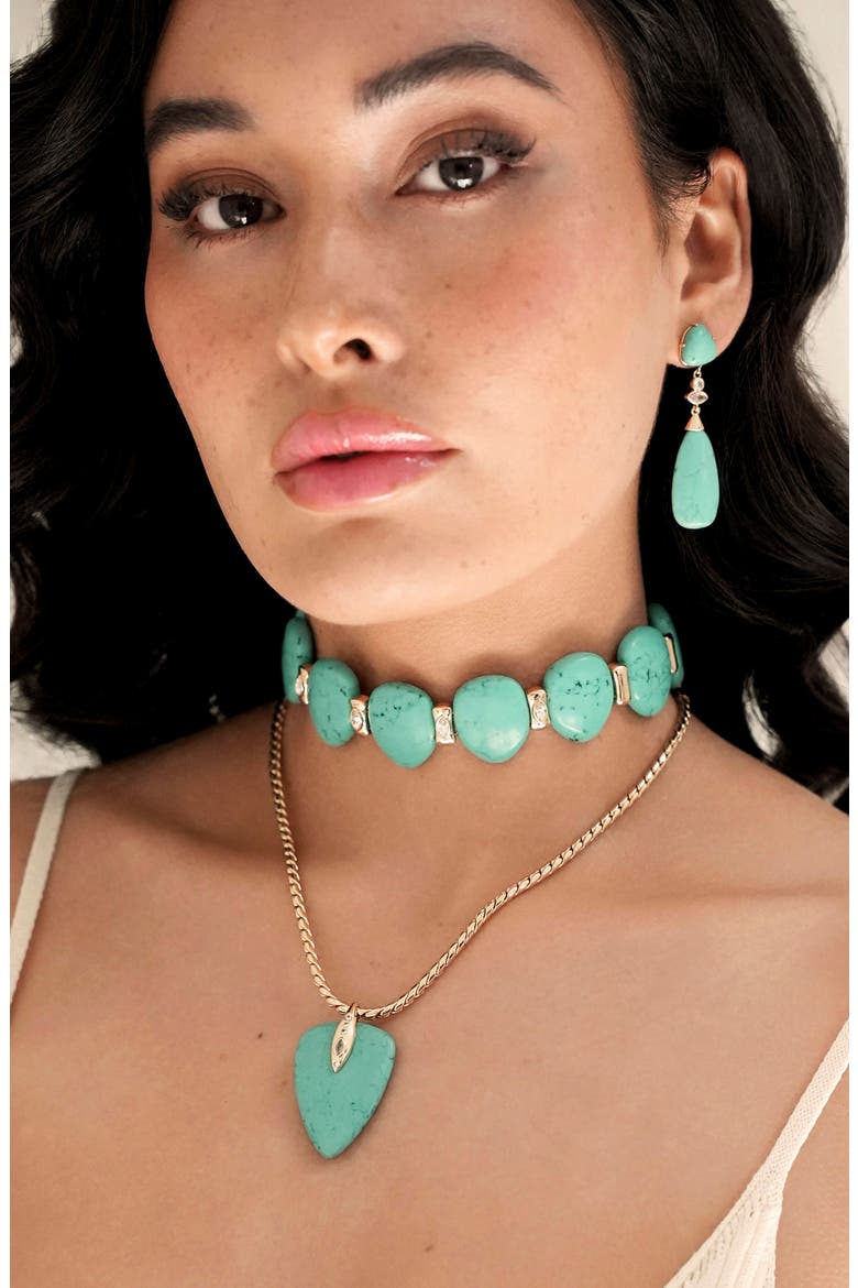 Reconstituted Turquoise Solstice Choker Necklace, Alternate, color, TURQUOISE