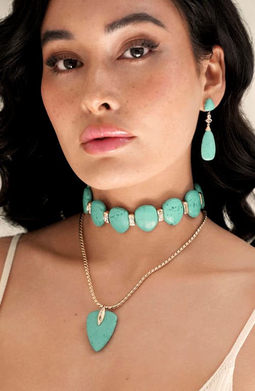 Ettika Reconstituted Turquoise Solstice Choker Necklace In Green