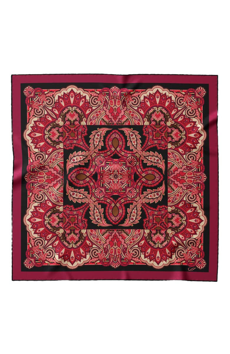 Elizabetta Malta - Hand Rolled Silk Foulard for Women, Alternate, color, Ruby Red