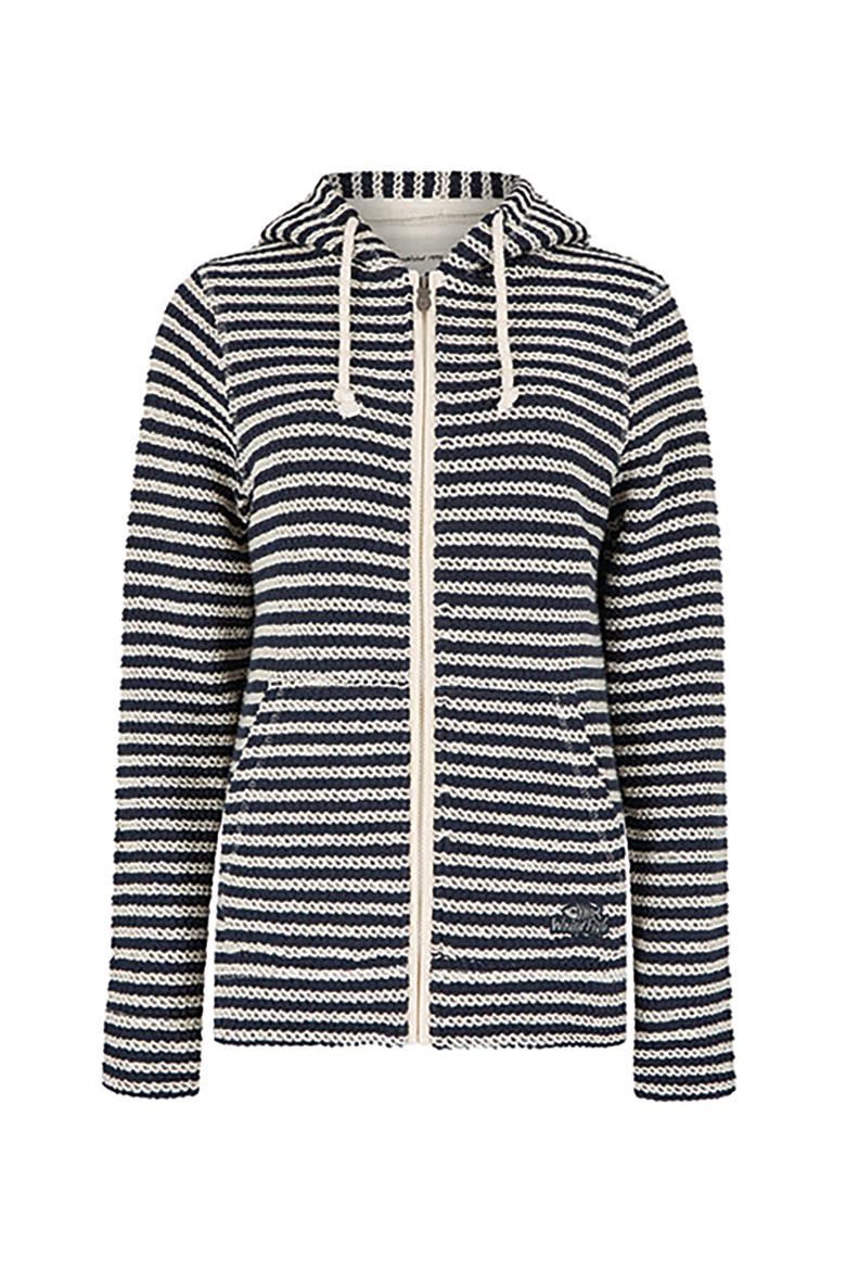 Fisher Full Zip Stripe Macaroni Hoodie, Alternate, color, Ecru