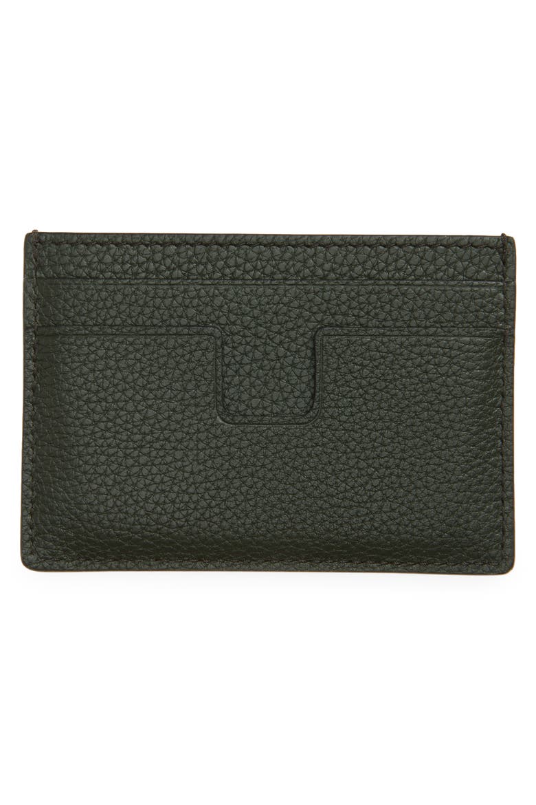T-Line Classic Leather Card Holder, Alternate, color, GCT DARK PINE