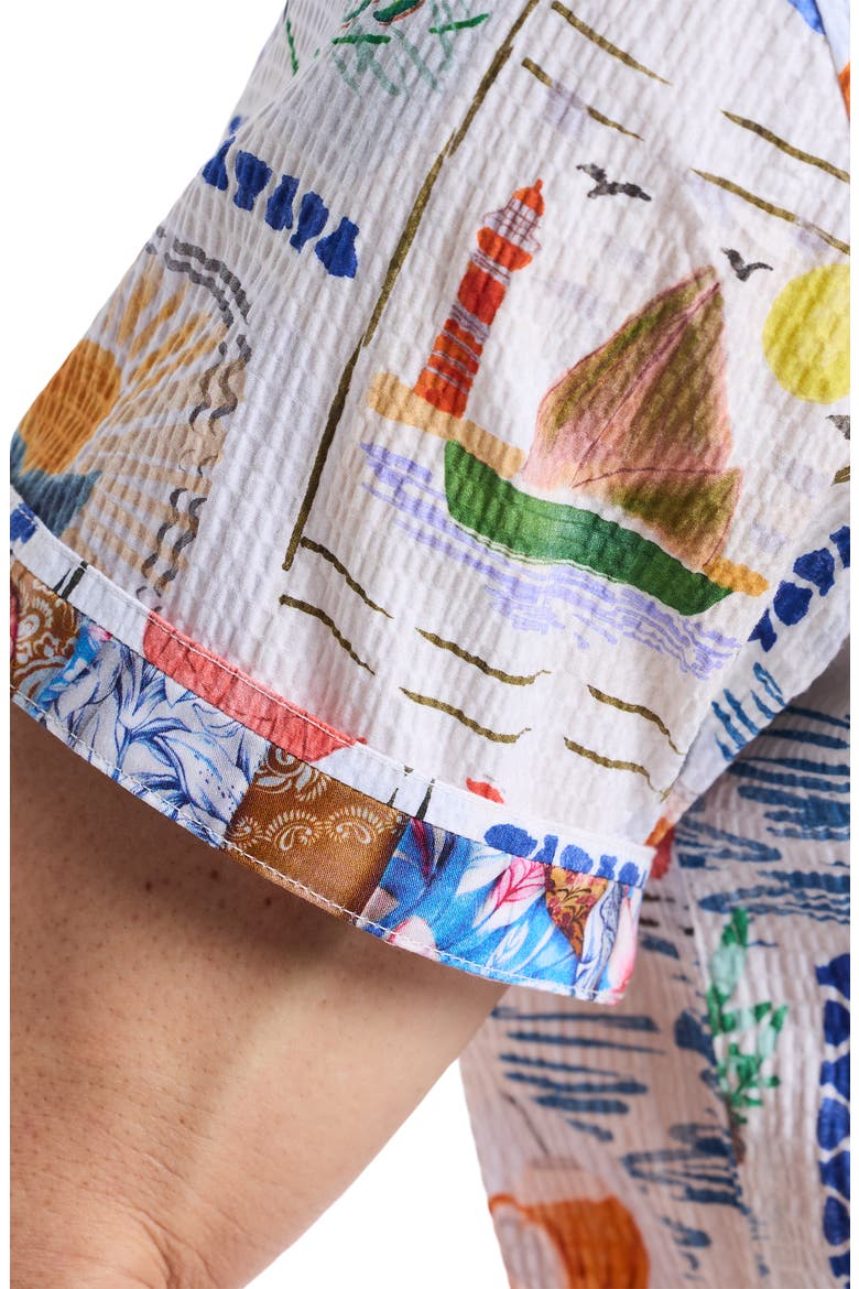 Isla Vista Short Sleeve Seersucker Button-Up Shirt, Alternate, color, MULTI