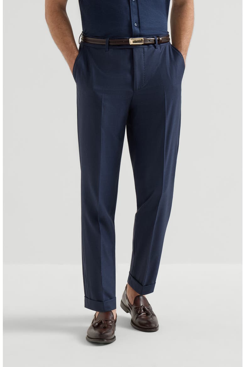 Houndstooth trousers, Main, color, Navy Blue