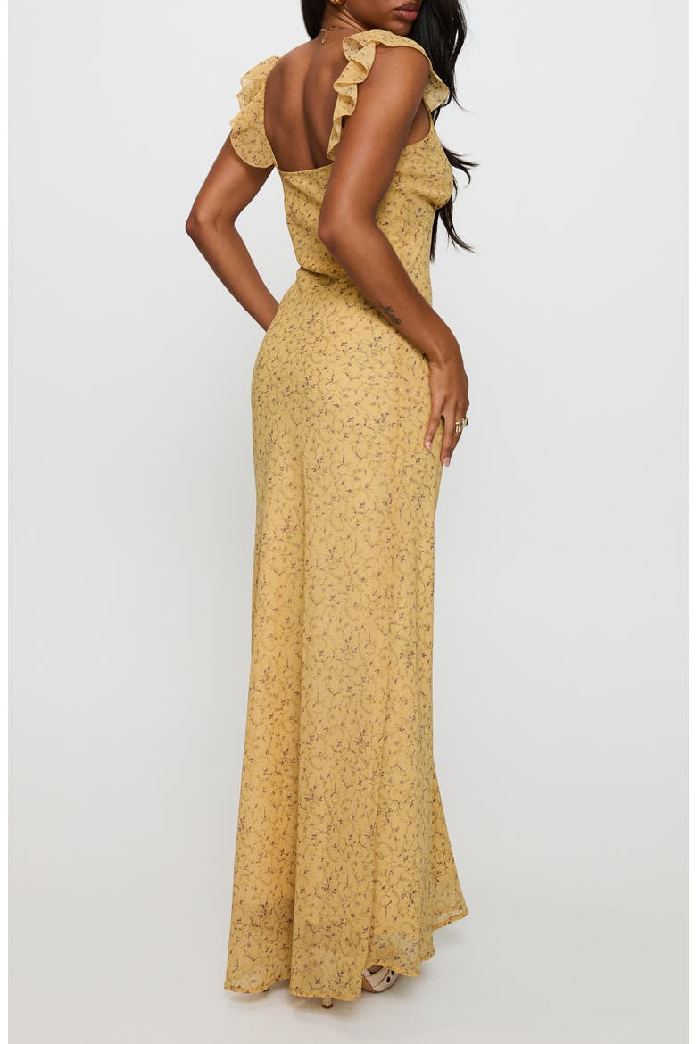 Dearlie Floral Ruffle Strap Maxi Dress, Alternate, color, YELLOW