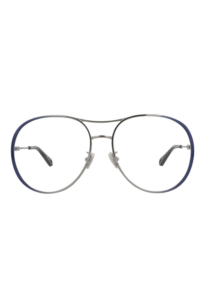 Core 58mm Aviator Optical Glasses, Main, color, BLUE BLUE TRANSPARENT
