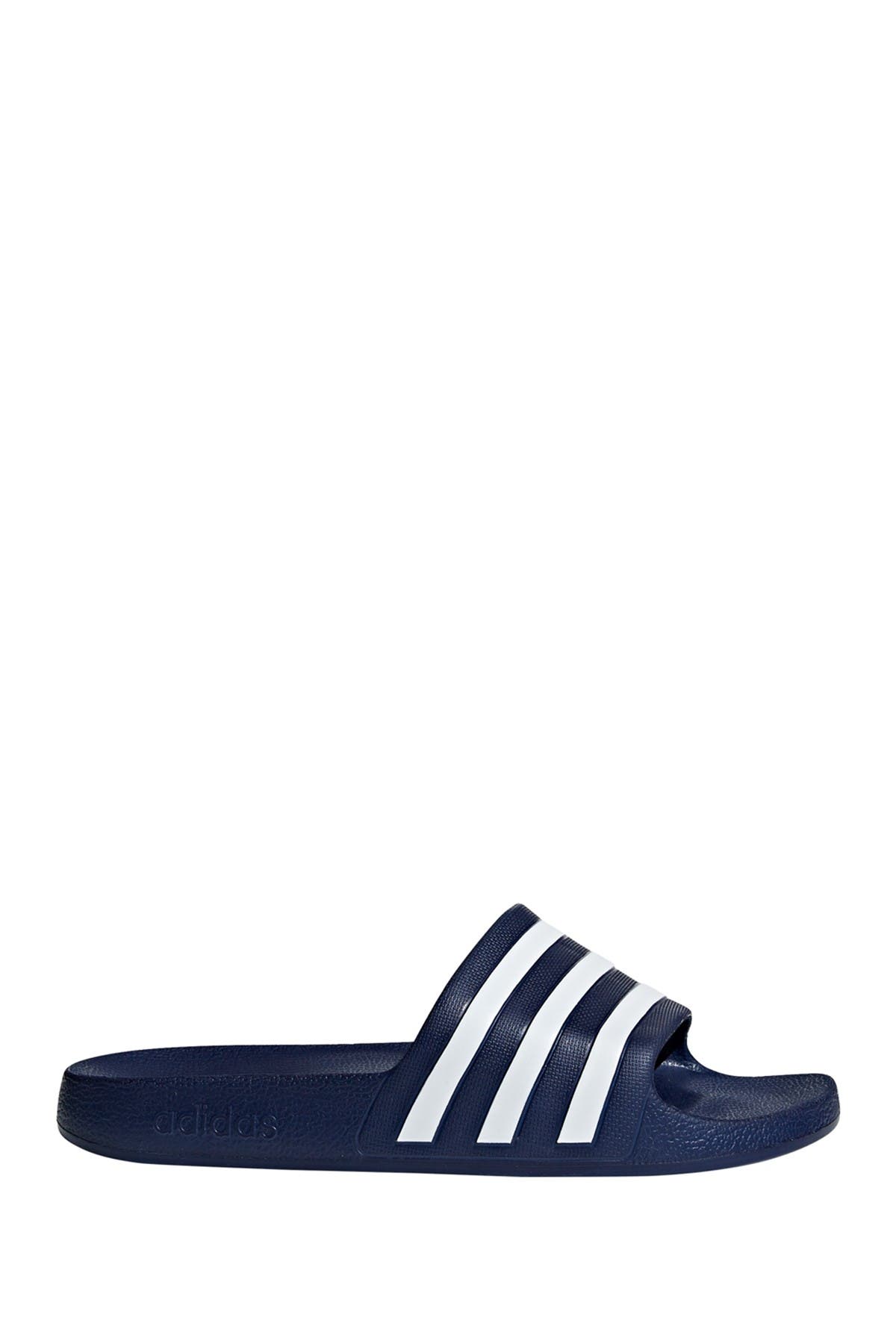 Adilette Slide Sandal, Alternate, color, DKBLUE/FTW