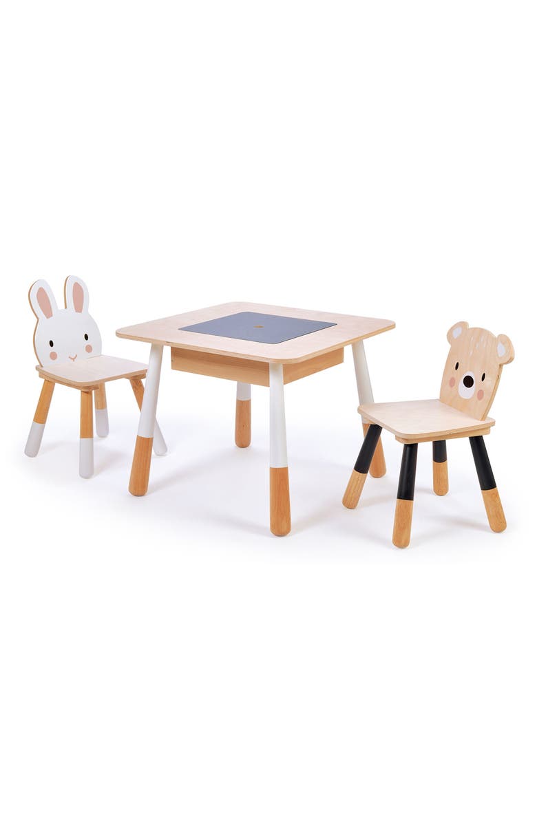 Tender Leaf Toys Forest Wooden Table & Chairs Playset, Main, color, Multi