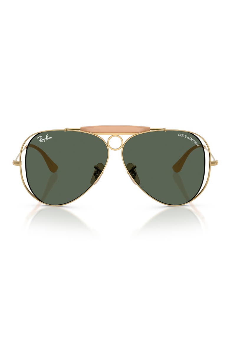 53mm Shooter Pilot Sunglasses, Main, color, ARISTA / DARK GREEN