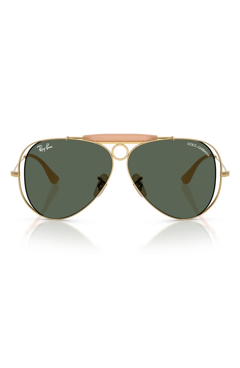 Ray-Ban 53mm Shooter Pilot Sunglasses, Main, color, Arista / Dark Green