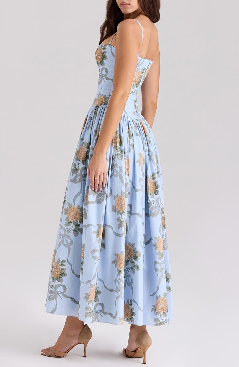 HOUSE OF CB Ysabella Floral Maxi Sundress, Alternate, color, Yellow Rose Blue