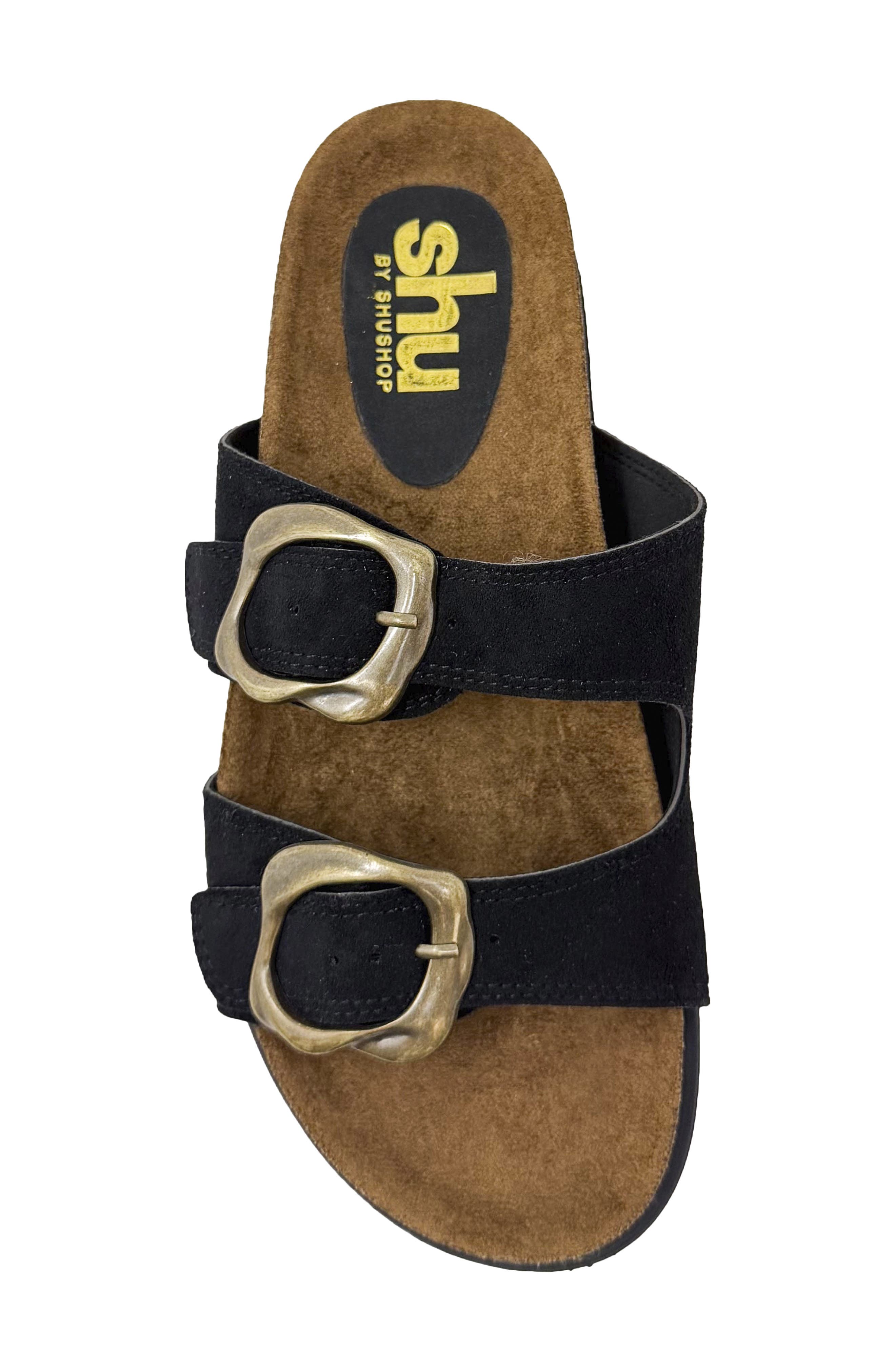 SHUSHOP Brooke Slide Sandal, Alternate, color, Black