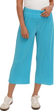 CYRUS Plisse Wide Leg Crop Pants