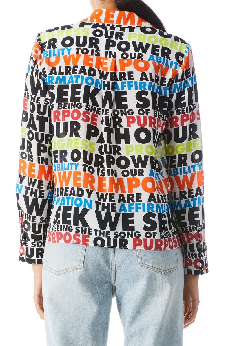 Alice + Olivia Willa Silk Shirt, Alternate, color,