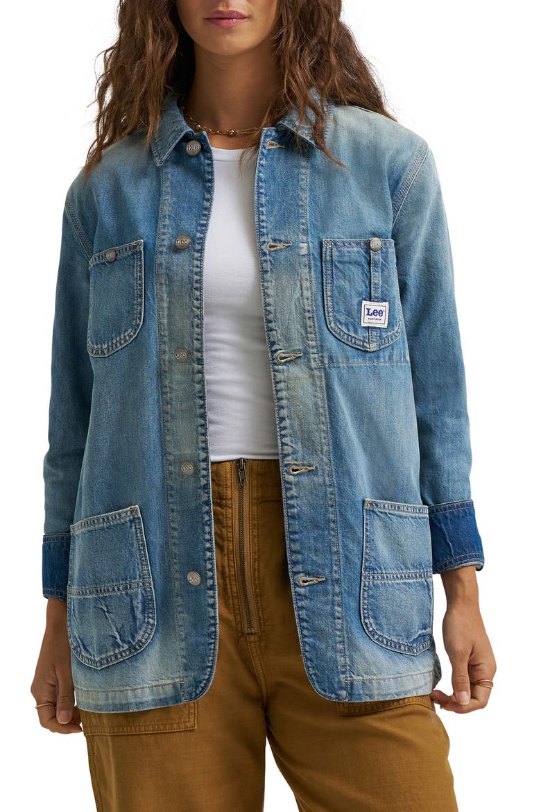Denim Chore Jacket, Main, color, ACROSS THE SEA