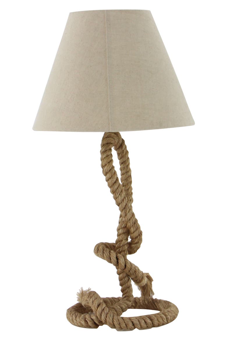 Brown Jute Rustic Table Lamp, Alternate, color, BROWN