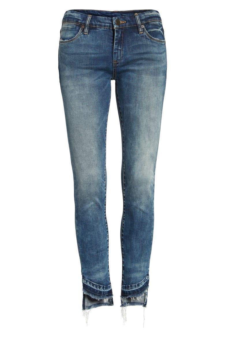 Step Hem Skinny Jeans, Alternate, color, COFFEE NAP BLUE