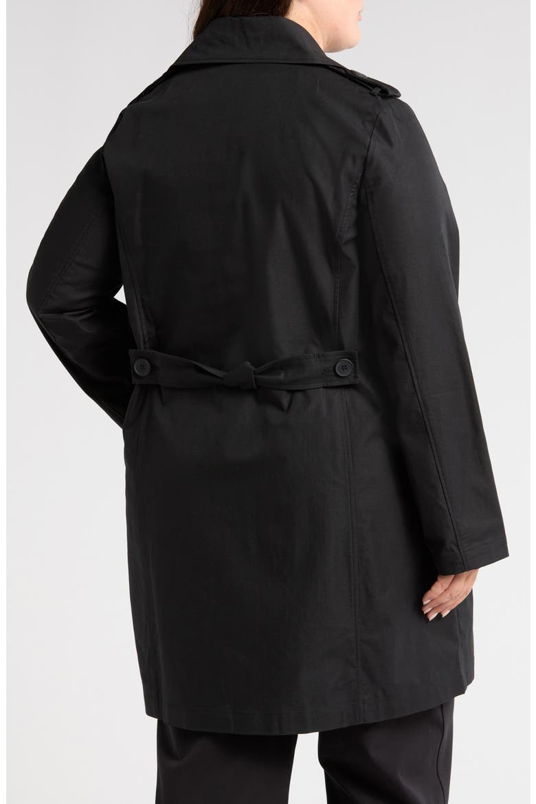 Derjon Double Breasted Trench Coat, Alternate, color, BLACK