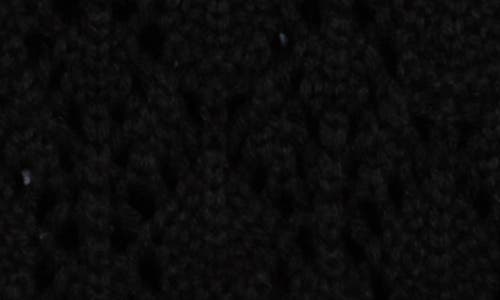 Muse Open Knit Mock Neck Sweater In Black