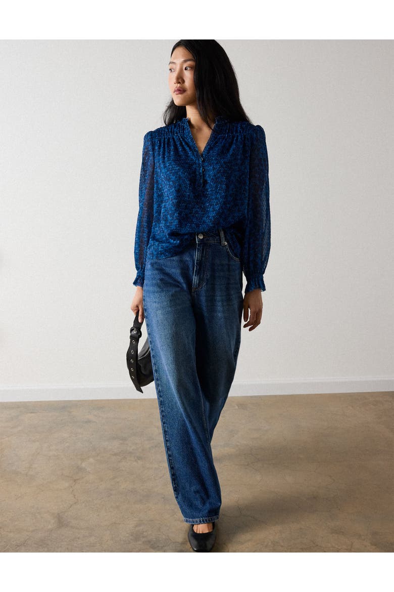 Ditsy Blouse, Alternate, color, Blue