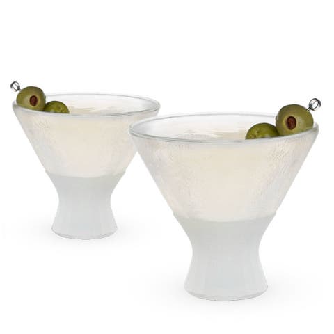 Glass FREEZE Martini Cooling Cup Set of 2