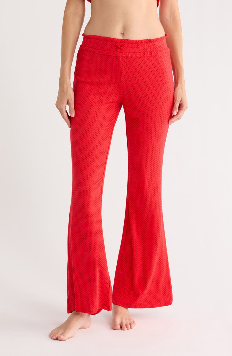 KILO BRAVA Print Flare Pajama Pants, Main, color, Scarlett Dot