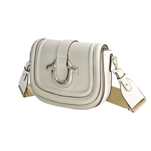 True Religion Saddle Bag With Gold Hardware In White