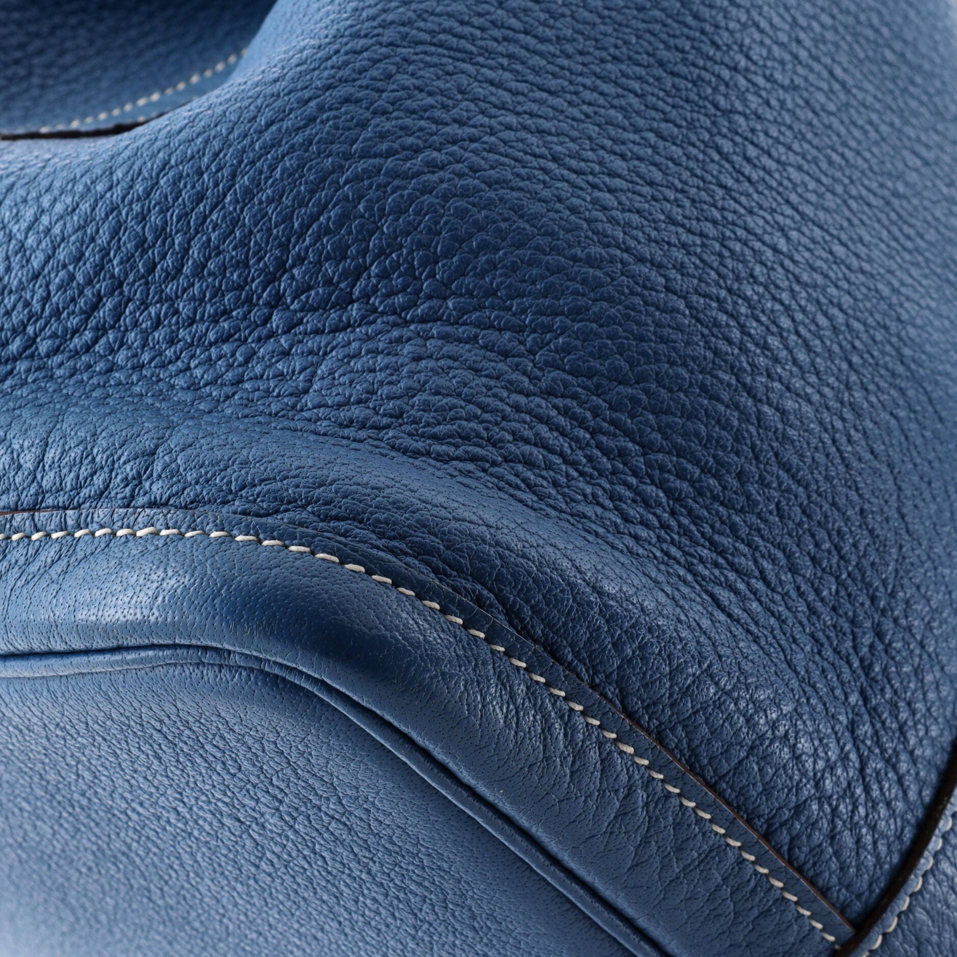 Pre-Owned Hermes Garden Party Tote Leather 36, Alternate, color, Bleu Jean