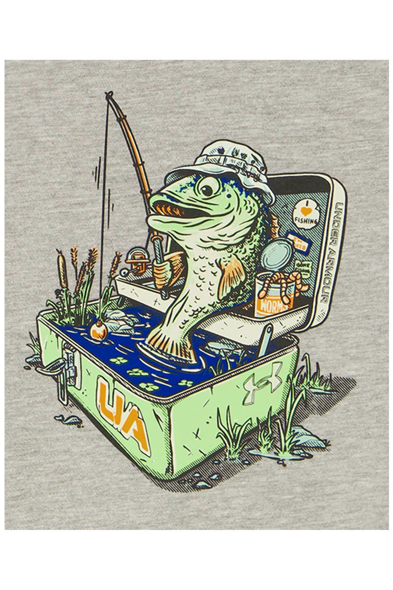 Bait n' Tackle Graphic T-Shirt & Mesh Shorts Set, Alternate, color, MOD GRAY