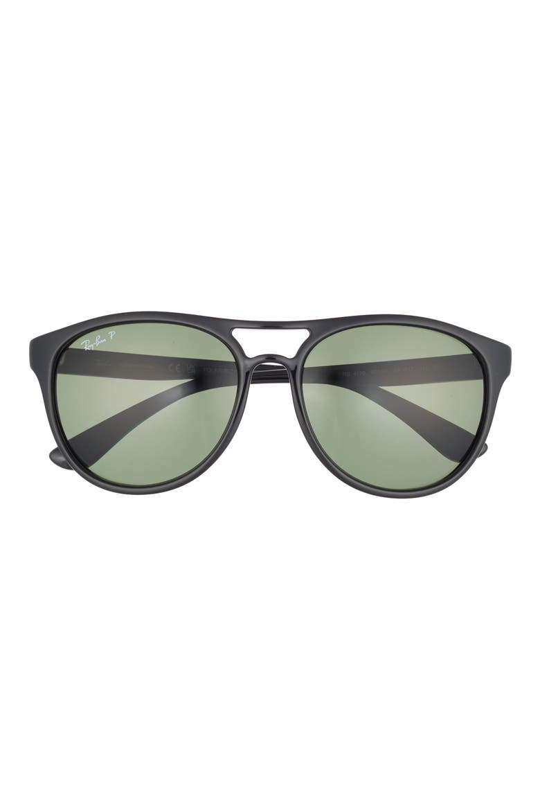 58mm Polarized Aviator Sunglasses, Main, color, BLACK